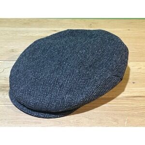 Johnston & Murphy Wigens Men's Snap Cap w/Earflaps 100% Wool Herringbone XL